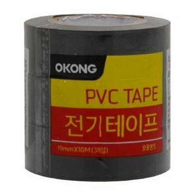 오공 PVC 전기테이프 (19mm x 10m, 3개)_이미지