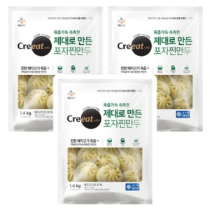 CJ제일제당 크레잇 포자 찐만두 1.4kg (3개)_이미지