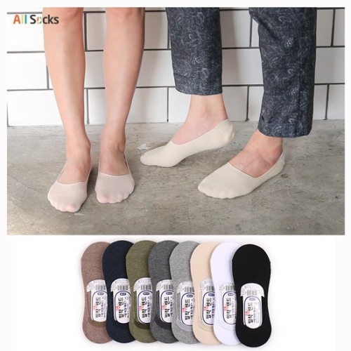 올삭스 벗겨지지않는밀착더블밴드 무지 페이크삭스_이미지