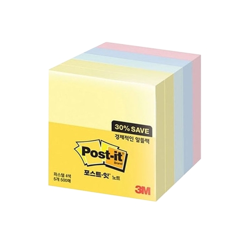 3M 포스트잇 노트 알뜰팩 654-5A (3개)