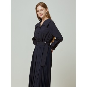 EnC 셔츠형 플리츠 드레스 ENOW31201W_이미지