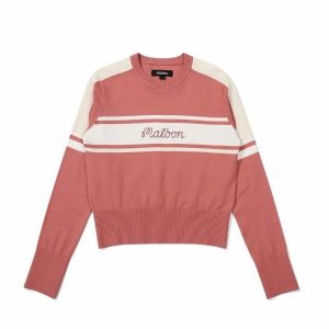 말본골프 컬러블럭 시그니처 니트 M4122PKT17PNK