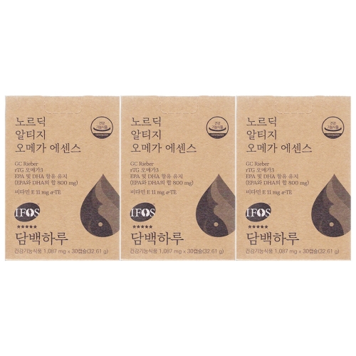 담백하루 담백하루 노르딕 알티지 오메가3 에센스 1090mg 30캡슐 (3개)_이미지