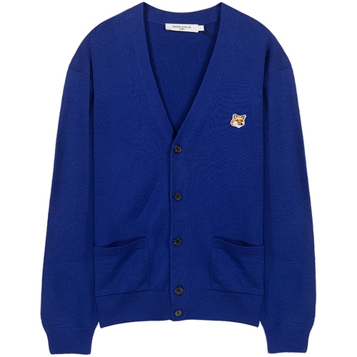 메종키츠네 폭스헤드 패치 가디건 GU00542KT1036 (P485, 딥 블루)_이미지