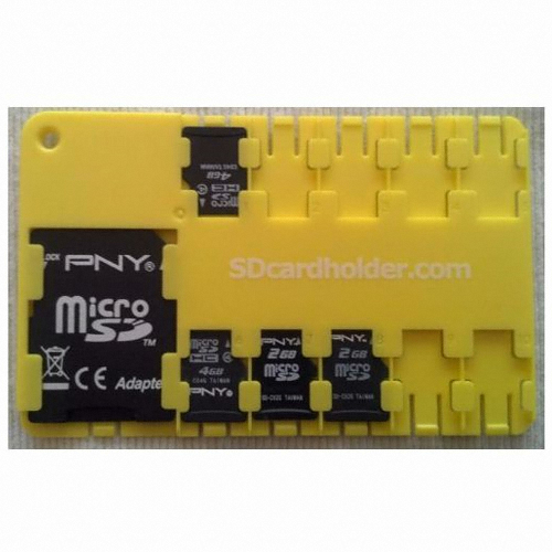 SDcardHolder MicroSD/SD 카드 홀더 Yellow (해외구매, 3개)_이미지