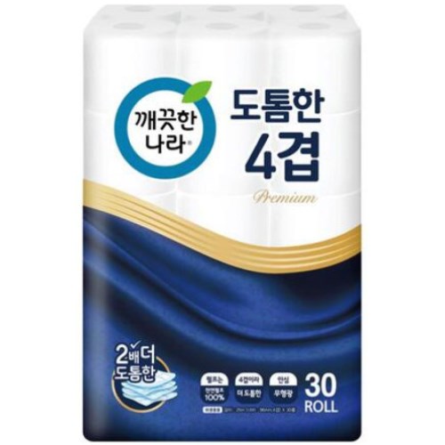 깨끗한나라 도톰한 4겹 25m (30롤) (1팩)_이미지
