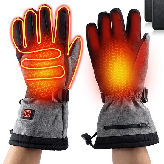 충전식 3단계 발열 오토바이 장갑_이미지