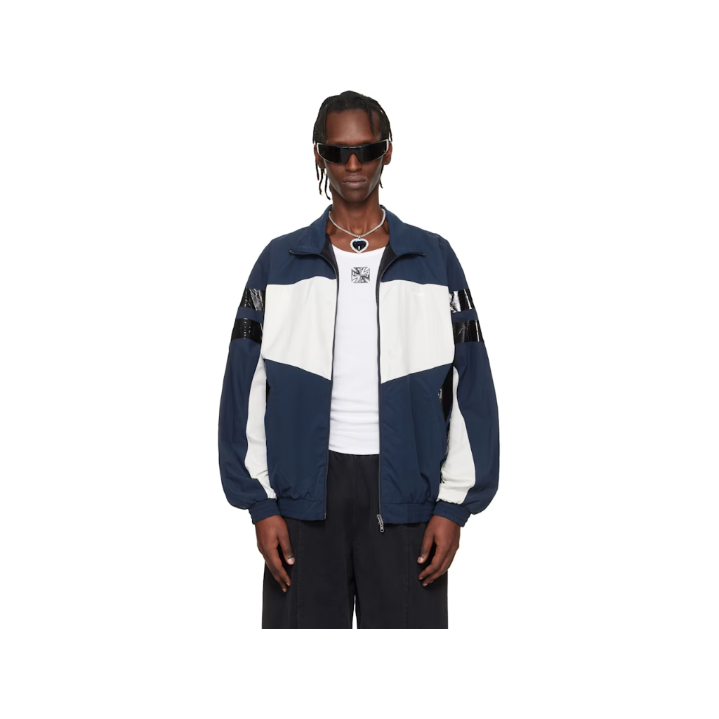 VETEMENTS 네이비 화이트 테이프 트랙 재킷 ME76GJ111NW T