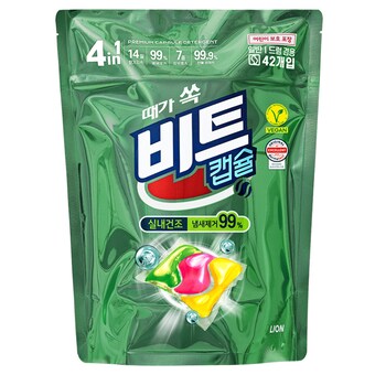 <b>비트</b> 캡슐<b>세제</b> 실내건조 42개입