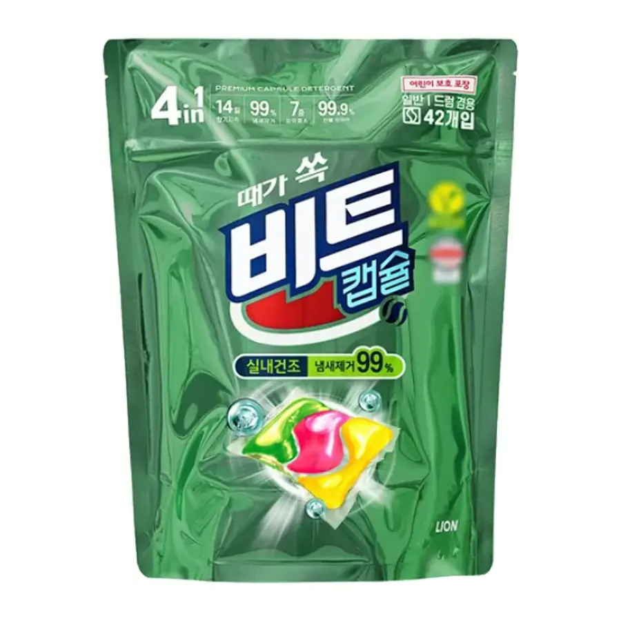 라이온코리아 비트 캡슐세제 실내건조 42개입 (1개)