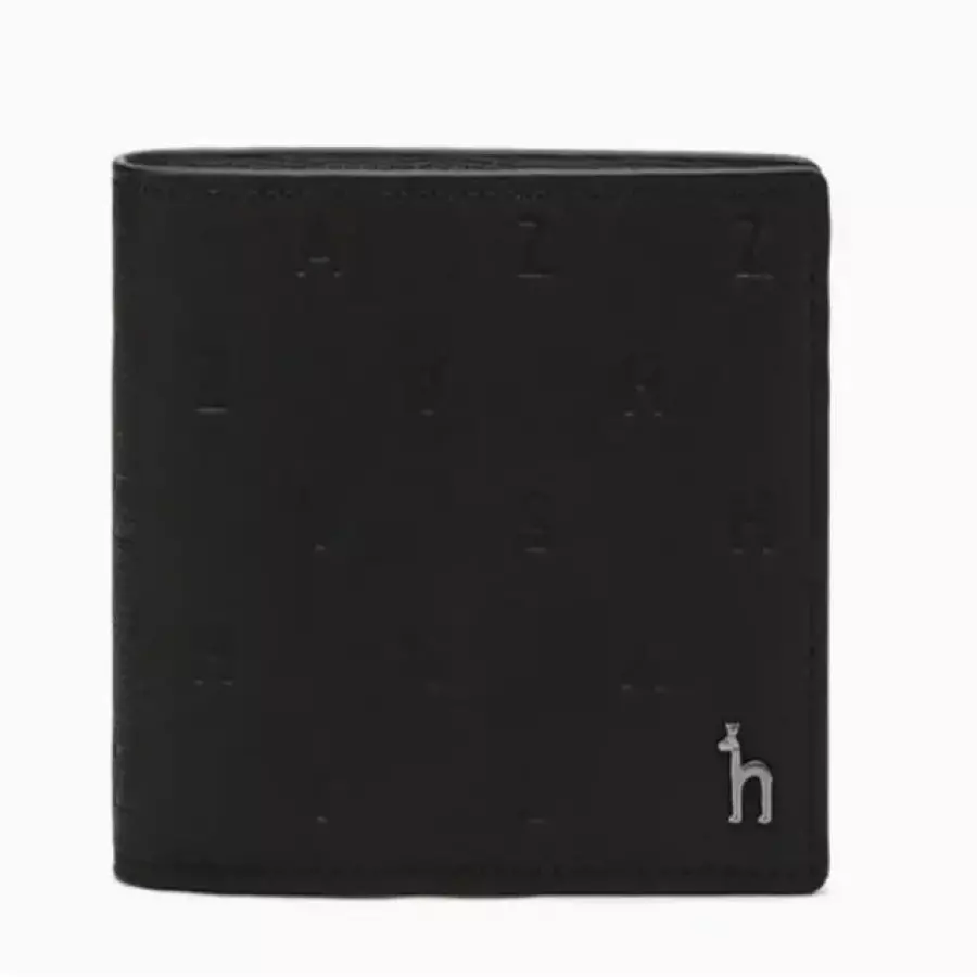  헤지스 남성 블랙 음각패턴 소가죽 머니클립 HJWA5E562BK