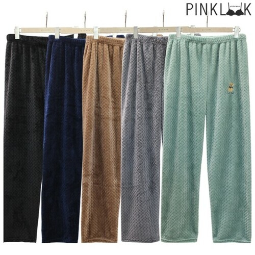 베스톰코리아 핑크룩 남성용 가을겨울 따뜻한 수면잠옷 바지 파자마1P