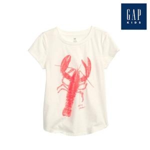 갭키즈 가재 그래픽 라운드 티셔츠 853059-04-9_WH