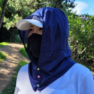 쉽고 편한 후드형 쿨링 목 얼굴 햇빛가리개 작업 등산 낚시 골프 자외선차단 모자 쿨스카프 두건 마스크