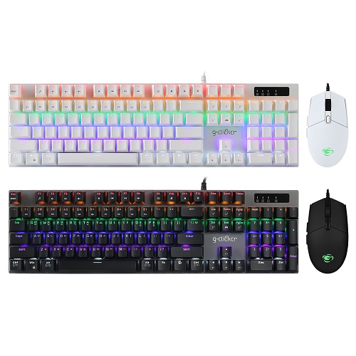 지클릭커 슈퍼히어로 GMK-510X Special 키보드 마우스 세트 화이트 (갈축)