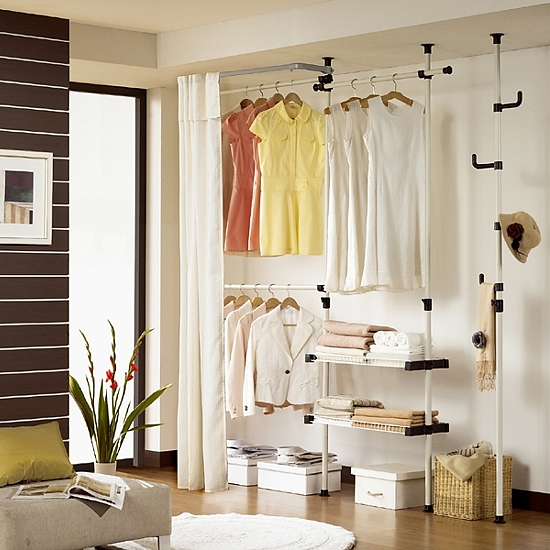 왕자NHC 왕자행거 2단선반 커텐 행거+폴행거