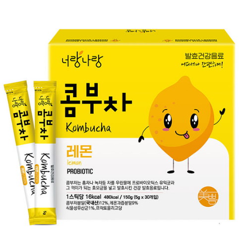 미쁨생활건강 너랑나랑 콤부차 레몬 30T (4개)