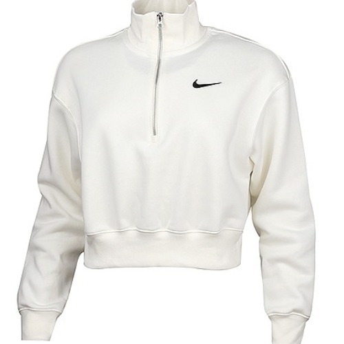 나이키 피닉스 플리스 오버사이즈 하프집 크롭 스?셔츠 DQ5768-133 (공식판매처)_이미지