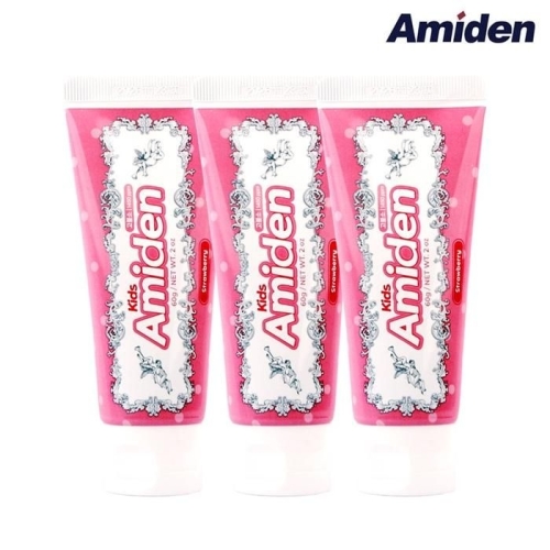 퓨어덴탈 아미덴 어린이 고불소 딸기향 치약 60g (3개)