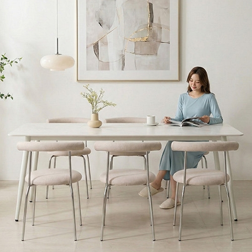  지베스 폴로 포세린 세라믹 식탁 1800 [베리의자6개]