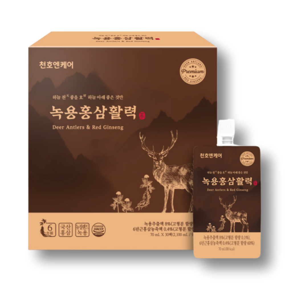 천호엔케어 녹용홍삼활력 70ml 30포 (1개)_이미지