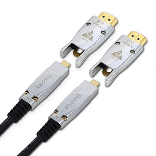프리즘일렉트로닉스 HDMI v2.0a 분리형 하이브리드 광 케이블 (PR-AOC15BB, 15m)_이미지