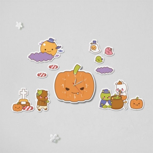 na003-인테리어벽시계-귀여운할로윈파티