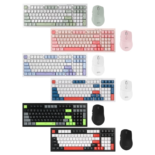 지클릭커 OFFICEPRO WMK50 사일런스 M 98 무선 키보드 마우스 세트 (Greenwich)_이미지