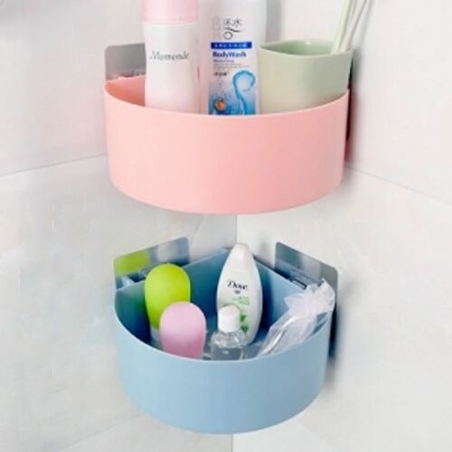 욕실정리용품 접착식 부채꼴 코너수납선반 색상랜덤