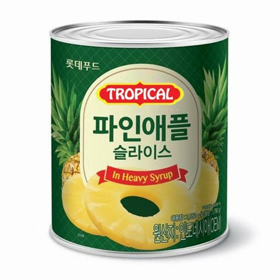 롯데푸드 트로피칼 파인애플 슬라이스 836g (12개)