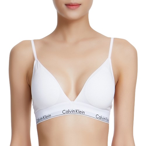 캘빈클라인 캘빈클라인언더웨어 모던 코튼 트라이앵글 브라렛 QF5650 (100, 화이트)