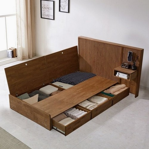 BIF보루네오 호텔라인 KC758 원목침대 SS+패널 (독립스프링)_이미지