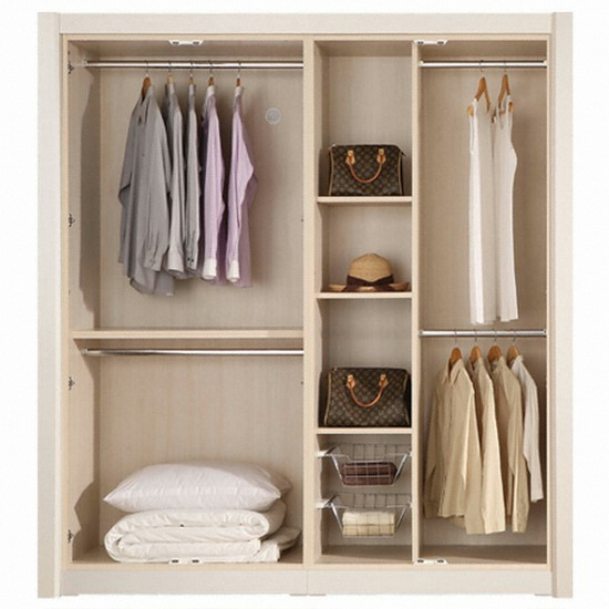 까사온 마리엔 오크 갤러리 옷장세트 행거형+T장형 (206cm)_이미지