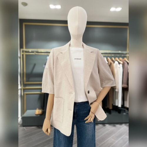 소매 포인트 루즈핏 린넨 재킷 SAJK81631