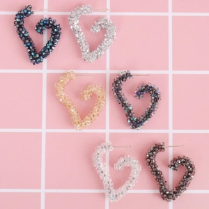 오스트리아 스톤 하트 은침 귀걸이 10417437