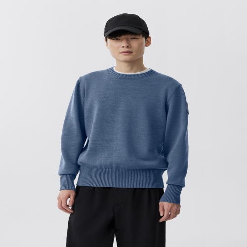 캐나다구스 남성 뤄소 크루넥 Ozone Blue Heather _Q245AMWT01MBN