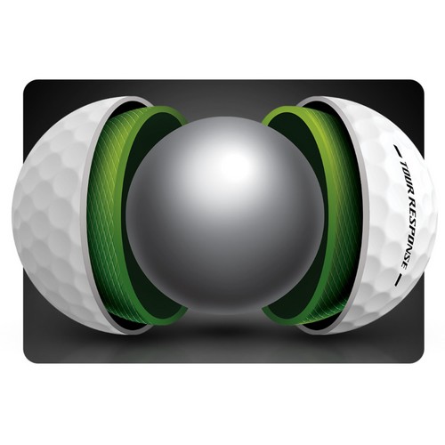 테일러메이드 투어 리스펀스 스트라이프 (옐로우, 60개)_이미지