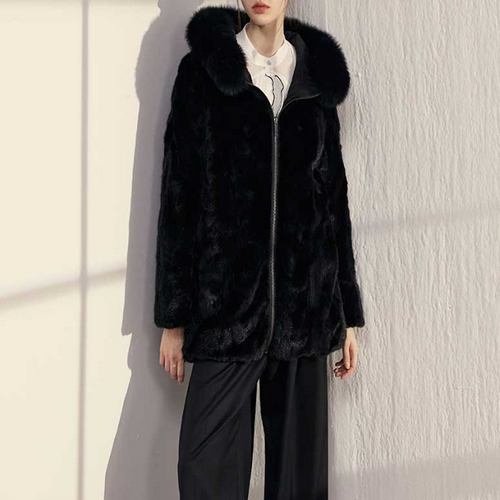 유로컬렉션 사가폭스 리버시블 후드 밍크코트_이미지