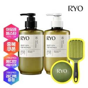 <b>려</b> 루트젠 탈모전문케어 여성 <b>샴푸</b>+트리트먼트 515ml+마사지볼+헤어브러쉬