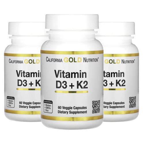 캘리포니아골드뉴트리션 비타민D3 + K2 60캡슐 (3개)_이미지