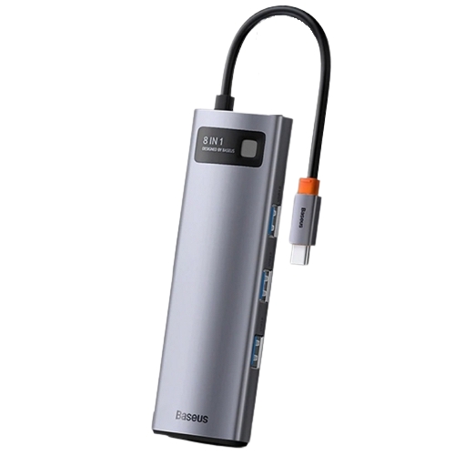 베이스어스 메탈 글림 8in1 멀티허브 (8포트/USB 3.0 Type C)