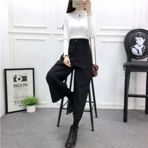 XBI30867 겨 지 8부통바지 폴리모직 2168 가을바지_이미지