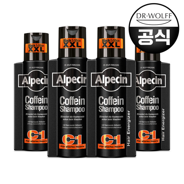 알페신 카페인 샴푸 C1 블랙 에디션 375ml (4개)_이미지