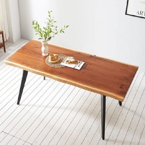 동화속나무 블랙 프리마 우드슬랩 식탁 1800 (의자별도)_이미지