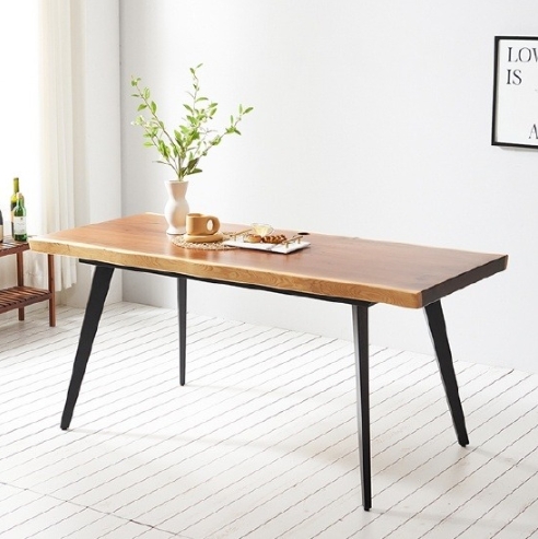 동화속나무 블랙 프리마 우드슬랩 식탁 1800 (의자별도)_이미지