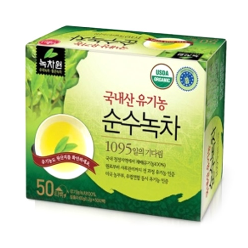 녹차원 국내산 유기농 순수녹차 티백 1.2g 50티백 (1개)_이미지