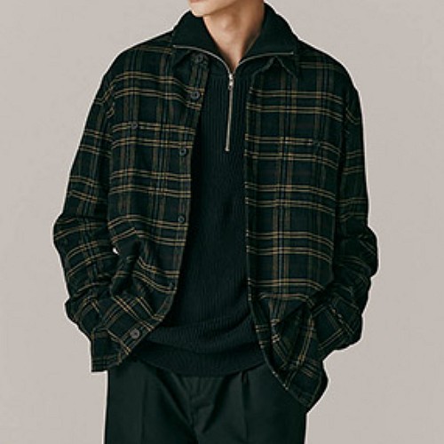지오다노 오버핏 플란넬 셔츠 01042905_이미지