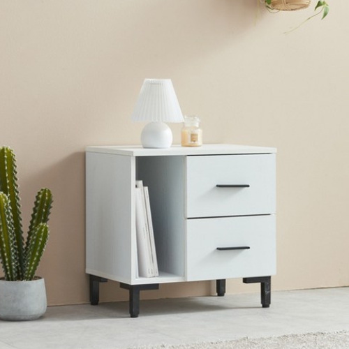 트리빔하우스 달리 2단 서랍 틈새 오픈 협탁 500_이미지