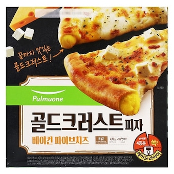 풀무원 골드크러스트 <b>피자</b> 베이컨 파이브치즈 479g