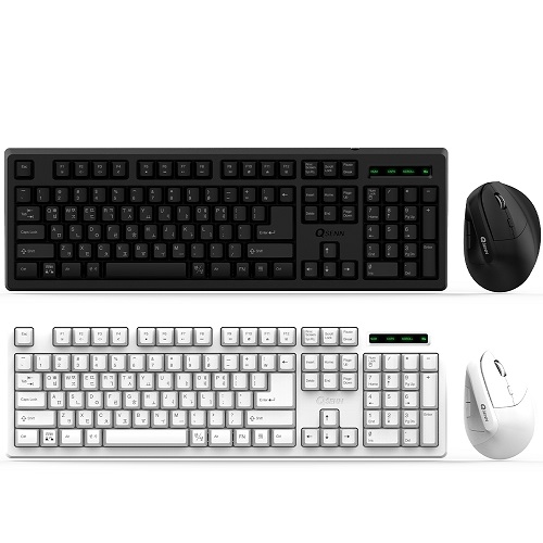 QSENN GP-KM3100 Plus 버티컬 키보드 마우스 세트 (블랙)_이미지
